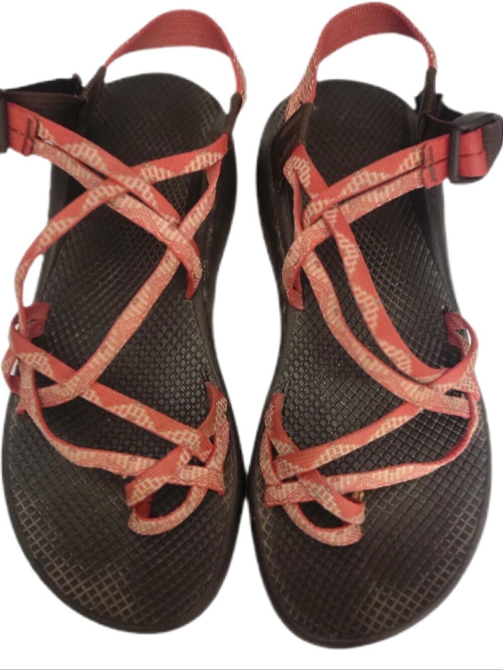 Chaco Zx2 Dual Toe Strap Orange Coral Brown Hiking Sandal Women's Size 10